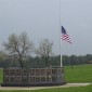 Cemetery flag at half staff