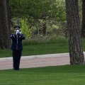 The bugler plays Taps.
