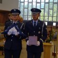 Honor guard with flag and urn