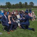 Presenting flag to family