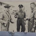 Photo, likely after last flight into harm's way, displayed at ceremony