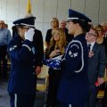 Flag folded for presentation to family