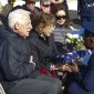 Presenting flag to Carol's sister