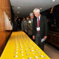 Classmates gathering cup for final toast