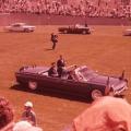 Pres John F Kennedy Maj Gen Warren Superintendent Arrive Falcon Stadium June 5 1963