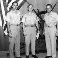 Lt Louis Matjasko with Capt Charles Swanson on the left, Planning Officer, and Capt Donald Kern on t
