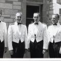 L-R:  2/Lt Bill Povilus, 2/Lt Rich Kominowski (groom), 2/Lt Jerry Driscoll, 2/Lt Vince Eckelkamp