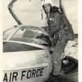 Bill entering T-37 cockpit in pilot training.