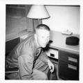 Touching up my shoes in Room 3B60, July 25, 1959