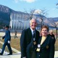 Roger and Dianne with Cadet Chapel
