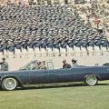 President John F. Kennedy arriving in Falcon Stadium